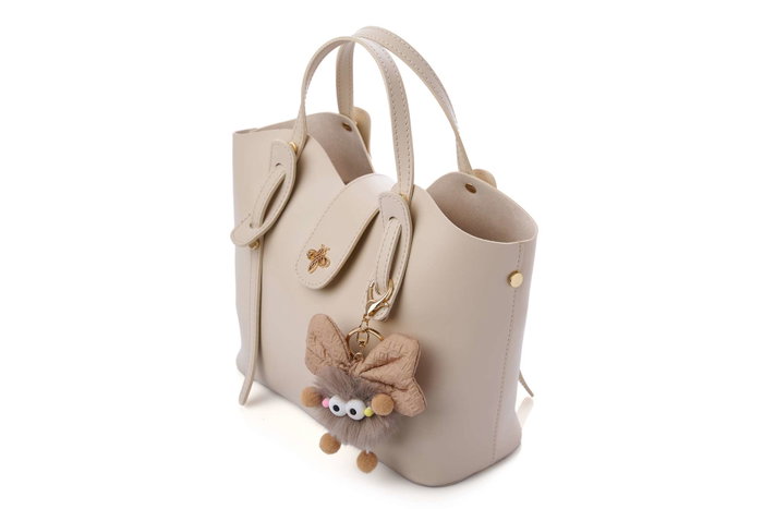 Lucky Bees Bolso de Hombro Crema 25x11x21 cm en Cuero de Polivinilo